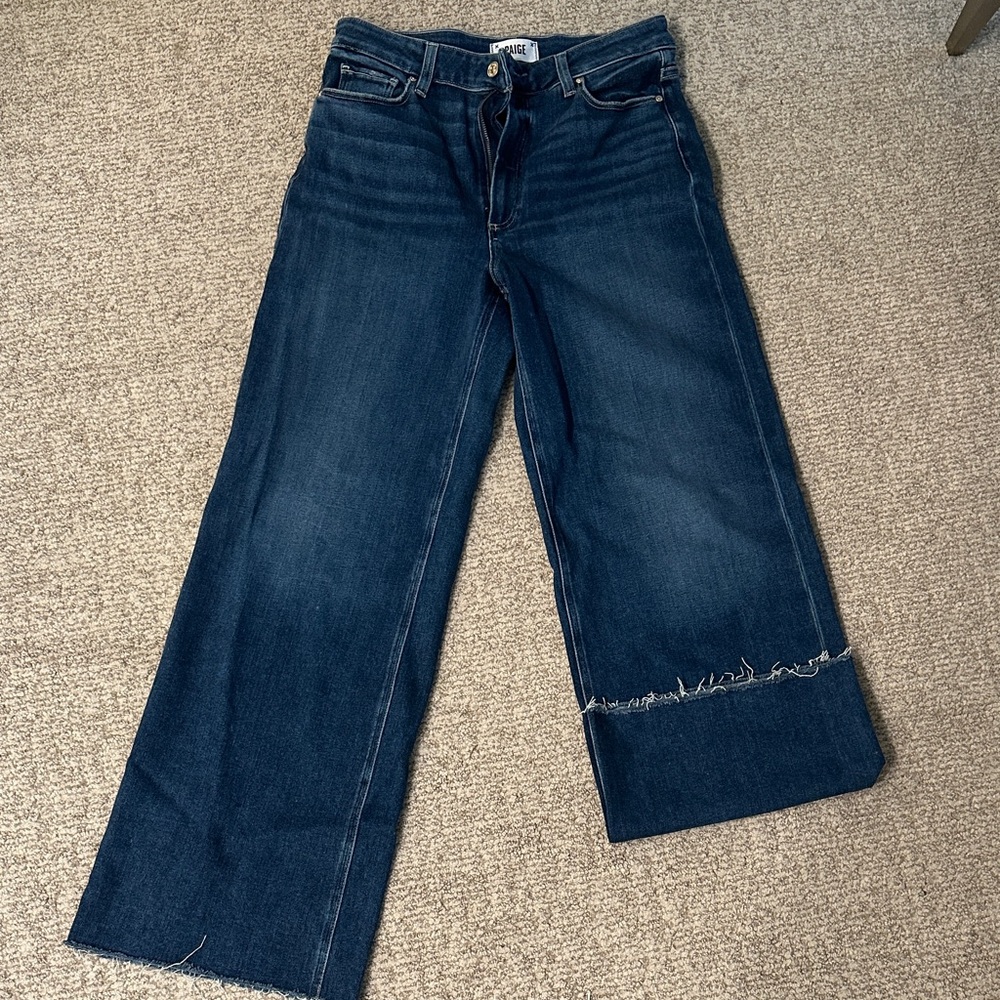 PAIGE ANESSA 31” High Rise Raw Hem Jeans